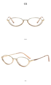 Front and side views of vintage tortoise shell semi-rimless blue light blocking glasses