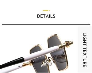 Detailed close-up of golden metal polygon frame with light texture hinge and nose pads