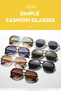 Collection of oversized aviator sunglasses in seven stylish colors and frames