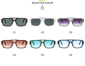 Sélection de six lunettes de soleil aviateur tendance avec double pont et coloris variés
