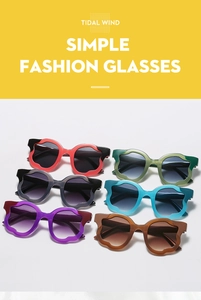 Close-up of stylish wavy irregular frames in six vibrant colors for cat eye sunglasses