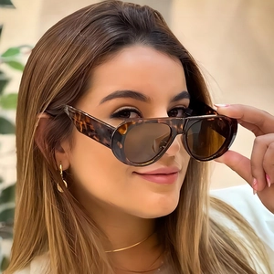 Retro Oval Sunglasses PC Frame AC Lens UV400 Protection Trendy Y2K Hip Hop Fashion Eyewear For Women Men