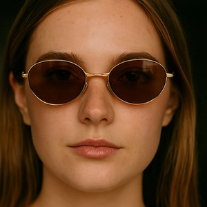 Retro Oval Sunglasses Vintage Slim Metal Frame UV400 Protection Trendy Lightweight Eyewear Women Men