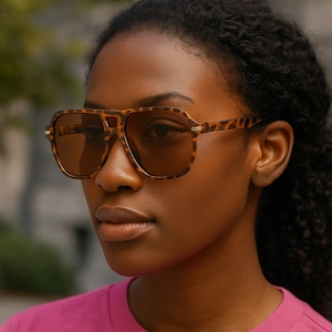 Vintage Square Sunglasses With Double Bridge PC Frame AC Lens UV400 Protection Fashion Retro Eyewear For Men And Women