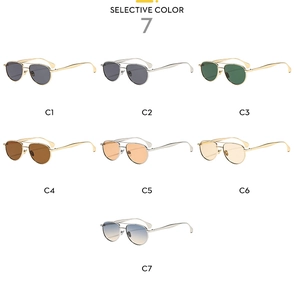 Multiple color options for double bridge oval aviator sunglasses with metal frames