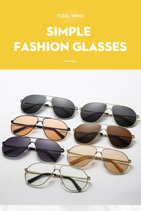 Detailed grid showing diverse lens colors and dual-bridge metal frames for aviator sunglasses
