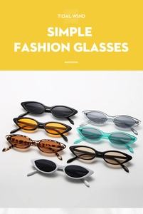 Detailed lineup of retro cat-eye sunglasses in various frame colors and lenses
