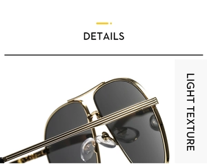 Detail of gold metal bridge with textured pattern and clear nose pads on sunglasses
