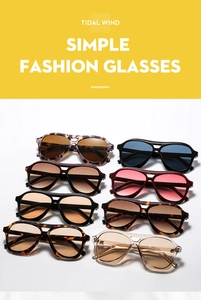 Matrix display of retro oversized aviator sunglasses with dual-bridge and diverse frame colors