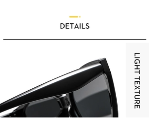 Close-up of the smooth hinge detail and light texture on black Y2K square sunglasses