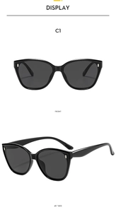 Front and side view of Y2K vintage square sunglasses with black frames and silver accents
