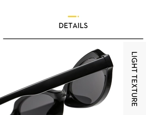 Detailansicht des glatten Scharniers und des schwarzen Rahmens der Retro-Sonnenbrille