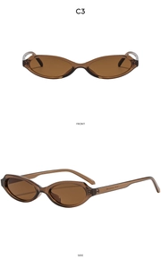 Vorder- und Seitenansicht der Retro-Oval-Sonnenbrille in bernsteinfarbenem Schildpatt