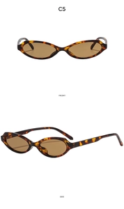 Vorder- und Seitenansicht der Vintage-Sonnenbrille in Schildpatt-Optik, Modell C5