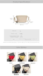 Detailed size parameters and color display of the textured PU leather bucket bag