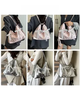 Detailed views of multi-way tote bag showing backpack, shoulder, and handbag modes