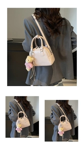 Donna elegante borsa Boston casual tracolla borsa a spalla con ciondolo orsetto