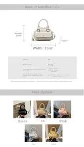 Detailed sizing chart and five-color display matrix of the PU leather shell handbag