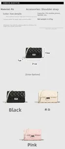 Guide des tailles détaillé et comparatif de couleurs pour sacs matelassés