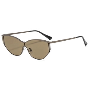 Y2K metal butterfly sunglasses with brown lenses and sleek bronze frames for women