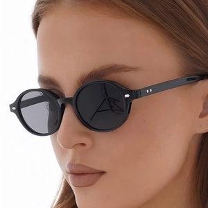 Oval Sunglasses UV400 Protection PC Frame Vintage Retro Style Unisex Lightweight Eyewear For Outdoor Party Fashion