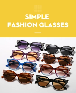 Detailed collection of cat eye sunglasses with glitter accents and various color lenses