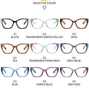 Cat eye glasses frames collection in nine stylish color variants and transparent finishes