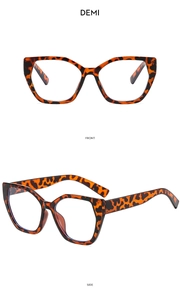 Front and side views of demi tortoiseshell cat eye glasses frames for women
