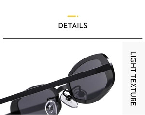 Close-up of adjustable silicone nose pads and metal bridge detail on Y2K oval sunglasses