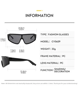 Tableau des tailles et spécifications techniques des lunettes de soleil de cyclisme sport