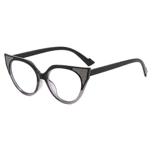 Women's cat eye sunglasses with black frame and sparkly silver accents for summer