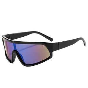 Lunettes de soleil de sport surdimensionnées avec verres dégradés violet et orange