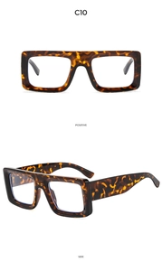 Front and side view of stylish tortoise shell square frames showing detailed texture