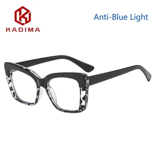 Square two-tone blue light blocking glasses with black and tortoise shell frame
