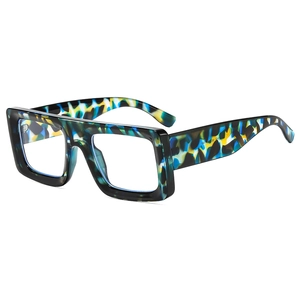 Fashionable square tortoise shell sunglasses with colorful frames and transparent lenses