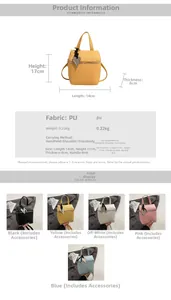 Tabella taglie e specifiche dettagliate per la mini borsa a secchiello in pelle PU