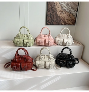 Sacs Boston en cuir ciré multicolores avec poches frontales et bandoulière