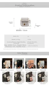 Detailed size chart for the minimalist PU leather mini crossbody phone bag with dimensions