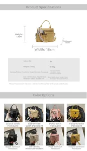 Spécifications de taille pour le mini sac à main en cuir PU avec dimensions 18x13x10cm