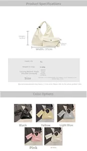 Detailed size specifications for the triangle shoulder bag with its PU leather material info