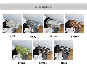Detail view of stylish tote bags with metallic rivets available in seven color variations