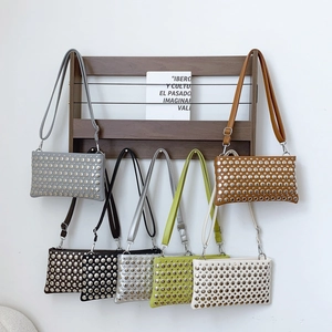 Summer punk crossbody bag with metal rivets in multiple colors and adjustable strap