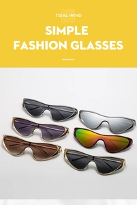 Detailed view of fashionable cat-eye sunglasses in multiple gradient metal frame colors