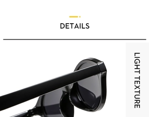 Macro shot of glossy black frame hinges and light texture on retro stylish sunglasses