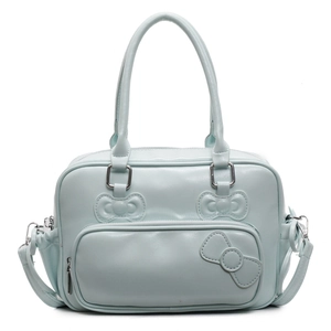 Sac à dos femme en cuir PU bleu clair avec détails de nœuds en relief 3D