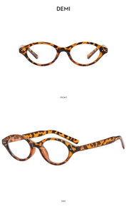 Front and side view of vintage demi tortoiseshell cat eye glasses frames with clear lenses