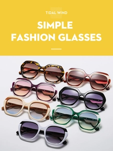 Macro shot of stylish two-tone sunglasses frames showing gradient lenses and detailed side temples