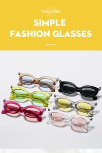 Flat lay of trendy cat eye sunglasses in multiple vibrant colors with resin frames