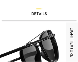 Detail of durable metal hinges and lightweight frame texture on black polarized sunglasses