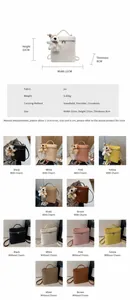 Guía de tallas y colores para mochila de PU con colgante de perro de peluche suave